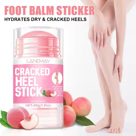 Peach Foot Balm for Dry Cracked Feet Hydrating Moisturizer with Coconut Oil Avocado Oil Aloe Softens