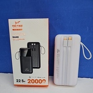 YOO FACE PB-12 POWER BANK 20000mAh 22.5W Super Fast Charger Power 3.0  Built in Charging Cable