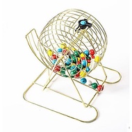 Big Lottery Bingo Machine Game Set – Gold Cage with Numbered Balls for Party & Family Fun