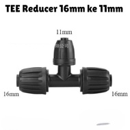 Pe Hose Tee Reducer Connector 16mm to 11mm 8/11 Lock Type