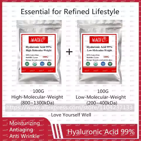 Love Yourself Well Essential for Refined Lifestyle 99% High&Low-Molecular-Weight Hyaluronic Acid Pow