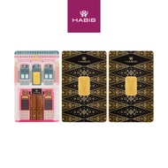 HABIB 2.5g Bundle 999.9 Gold Bar Songket (1g x 2pcs) - Manufactured by LBMA and Gold Bar Peranakan (