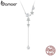 Bamoer 925 Sterling Sliver Necklace Stars Necklace Jewelry Luck Symbol Christmas Gift for Friends