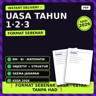 [INSTANT DELIVERY] UASA Tahun 1-3 Format Sebenar 2026 | BM BI Matematik + Jawapan Lengkap