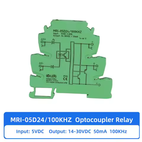 MRI-05D24 100KHZ PLC LED Optocoupler Relay 5VDC 8mA Input Output 14-30VDC 50mA Interface Voltage Rel