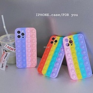 ☄✈✳Pop it Fidget Toy Rainbow Silicone Case Realme C25 C20 C15 C12 C11 C3 5 5i 8 8Pro Soft Phone Cove