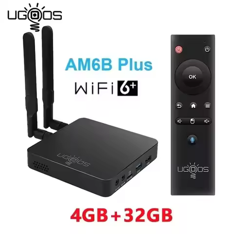 UGOOS AM6B PLUS Android 9.0 Smart Tv Box Amlogic S922X-J 2.2Ghz 4GB 32GB WIFI6 1000M Set Top Box 4K 