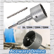 PACKAGE 120-150MM CONCRETE DRILL BIT WALL HOLE SAW CORE CUTTER OR HSS SHANK