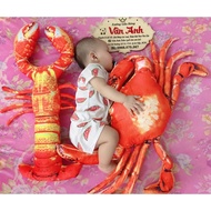 Gối ôm 3D Tôm Cua Ghẹ size 1m Gối ôm Cua Gấu Bông Cua 3d tôm 3d ghẹ 3d