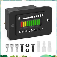 12V 24V 36V 48V 60V 72V LED Battery Monitor Gauge Battery Gauge Indicator Black