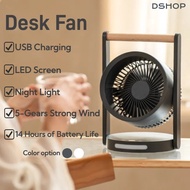 Desk fan, usb Charging, Portable fan, table fan,display the power level,With night light