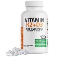 Bronson Vitamin K2 (MK7) with D3 Supplement Non-GMO Formula 5000 IU Vitamin D3 & 90 mcg Vitamin K2 M