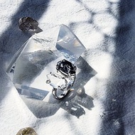 黑白斑蝶 925銀黑白赫基蒙閃靈鑽雙尖水晶戒指 客製化禮物