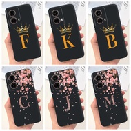 For Motorola Moto G85 2024 Case Luxury Crown Letters Soft Black Silicone Phone Back Cover For Moto G