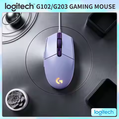 Logitech G102 Gaming Mouse, 8000 DPI Adjustable, 1ms Report Rate, RGB Backlighting, Mechanical Butto