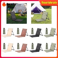 [Flourish] Beach Chair with Back Support Foldable Chair Pad Oxford Stadium Chair for Sunbathing Backpacking Hiking Garden Travel