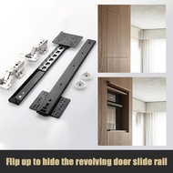 Cabinet door plug-in slide Swing Door Track Pocket Cabinet Sliding Hidden  Furniture Concealed Pocke