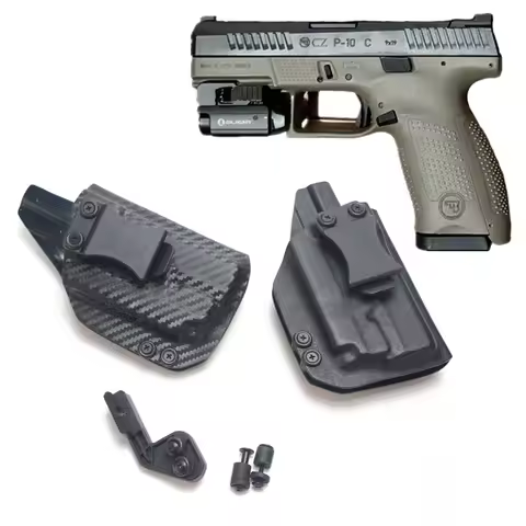IWB Inside Waistband Carbon Fiber Kydex Holster For CZ P10 C Compact with Olight PL Mini 2 Valkyrie 