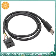 1Pcs USB 9Pin to USB Type C Cable for Computer Motherboard to USBC Secondary Screen PC LCD Screen 9P