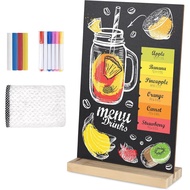 1 Pek Papan Tanda Papan Kapur Kecil dengan Kaki Kayu 6 x 8 inci Papan Tanda Papan Kapur Atas Meja Pa