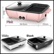 Long Dress Mini Electric Hotpot/Steamboat &amp; Grill Pan/Bbq Multif