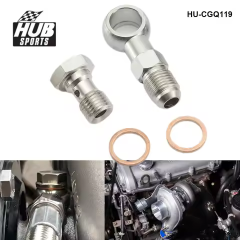 HUB Sports Car Turbo Banjo Bolt Kit M14x1.5mm To 6AN -6 for Mitsubishi TD05 / TD06 Turbochargers T25
