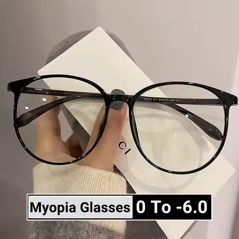New Big Frame Anti-blue Light Near Sight Glasses Finished Myopia Glasses for Women Men Optical Presc