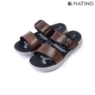 MATINO PLAY รองเท้าแตะชายหนัง รุ่น MC/T 9323 - BLACK/BROWN
