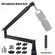 Microphone Boom Arm, Low Profile Adjustable Stick Microphone Arm Stand with Desk Mount Clamp, Screw 