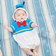 🇯🇵日本直送 Disney 迪士尼 Donald Duck 唐老鴨 連身衣 包屁衣 帽 初生嬰兒服 夾衣