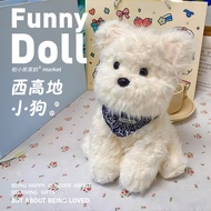 Genuine West Highland Puppy Doll Doll Comforting Doll Dog Plush Toy Children Send Birthday Gift Girl