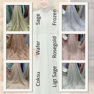 Promo.!! kain bahan tille akar mutiara/kain bahan brokat kebaya hijau sage / tile mutiara/lilac