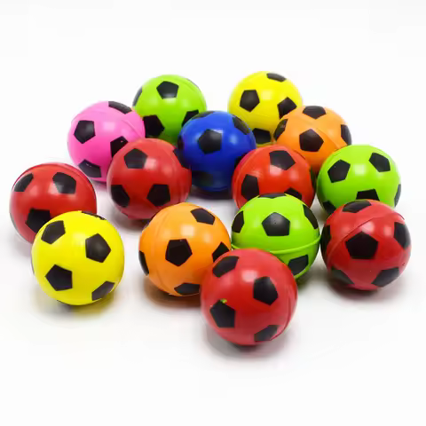 6 Pcs 30mm Color Elastic Small Soccer Modeling Bouncy Ball Simulation Soccer Bouncy Ball Outdoor Par
