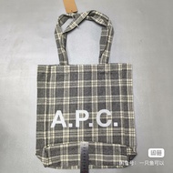 Apc log print checked pattern shoulder bag tote