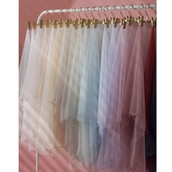 VEIL NIKAH by CROWNCANTIK/ NIKAH / TUNANG Bawal off white