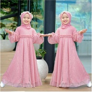 Kid GANDY (3-4Yrs,5-6Yrs,7-8Yrs,9-11Yrs,13-15Yrs) Children's Brocade Dresses Children's Dresses Girls Dresses MUSLIM FASHION MUSLIM Robe Children's TILE Pearl Robe Contemporary Robe Party Robe Invitation Robe Eid Robe Robe