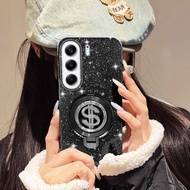 YBD Phone Case For Tecno Camon 40 Pro 5G 4G CM5 CM6 CM7 Rotating USD Bracket Glitter Hard Shell Heig