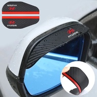 [Ready Stock] 2pcs/set Hyundai Logo Carbon Fiber Rearview Mirror Universal Rearview Mirror Side Mirr