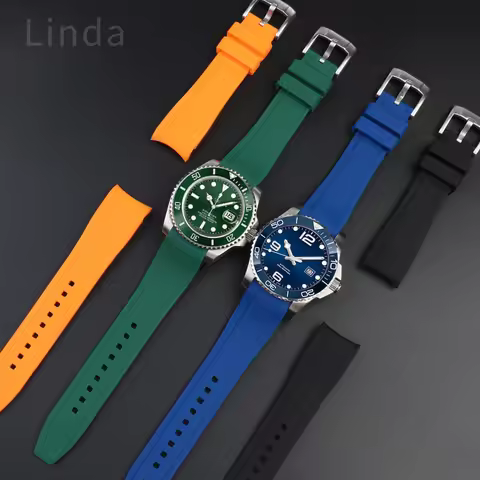 20 22mm Rudder Watch Band for Casio Rossini Timex Silicone Watch Strap Soft Comfortable Accessories 