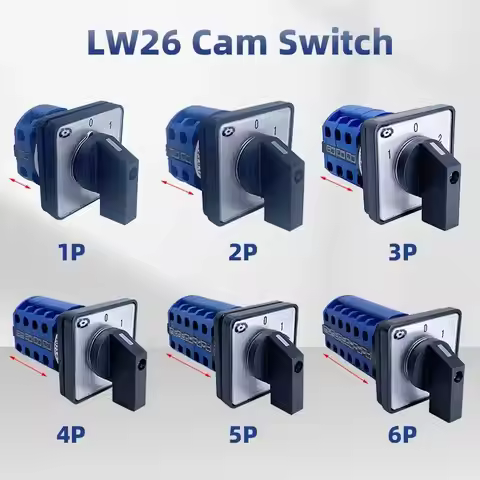 LW26-20A Two/Three Positions 1-6 Poles Cam Operated Rotary Switches Changeovers Silver Contact Selec