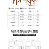 Marble Dining Tables and Chairs Set Solid Wood Round Table Home with Turntable Dining Table Country Dining Table Small Apartment Round Table