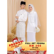 OFF WHITE /SET COUPLE /KURUNG YOUNA /BAJU TUNANG /BAJU NIKAH /BAJU MELAYU /BAJU KURUNG