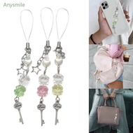ANYS Fashionable Acrylic Keychain String Unique Beads Phone Pendant Four Leaf Clovers Fashion Phone 