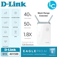 D-Link E15 Eagle Pro Ai WiFi 6 AX1500 Mesh Wireless Range Extender with 2 Ext Antenna