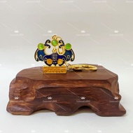 Feng shui 3 Jewels Prosperity Bat Keychain Amulet
