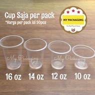 50 Starling Coffee Cups Coffee Juice Drink/s pop ice Fruit Milk Plastic OZ Cup/s 10oz 12oz 14oz 16oz