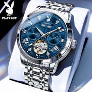 Playboy Brand Watch 3045 (ของแท้+กล่องของขวัญ) นาฬิกาข้อมืออัตโนมัติ อเนกประสงค์ คุณภาพสูง แฟชั่นสําหรับผู้ชาย 【SEY】