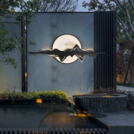 ST-🚤Welcome Pine Outdoor Waterproof New Chinese Style Wall Lamp Villa Garden Landscape Courtyard Landscape Zen Backgroun