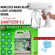 800ml Nano Spray Gun Blue Light Disinfection Gun Wireless Disinfection Sprayer Fogger Disinfection Spray Gun