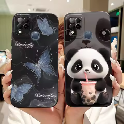 For Infinix Hot 10 10S NFC 10 Play Phone Case Luxury Fashion Panda Cat Rabbit Bumper Matte Silicone 